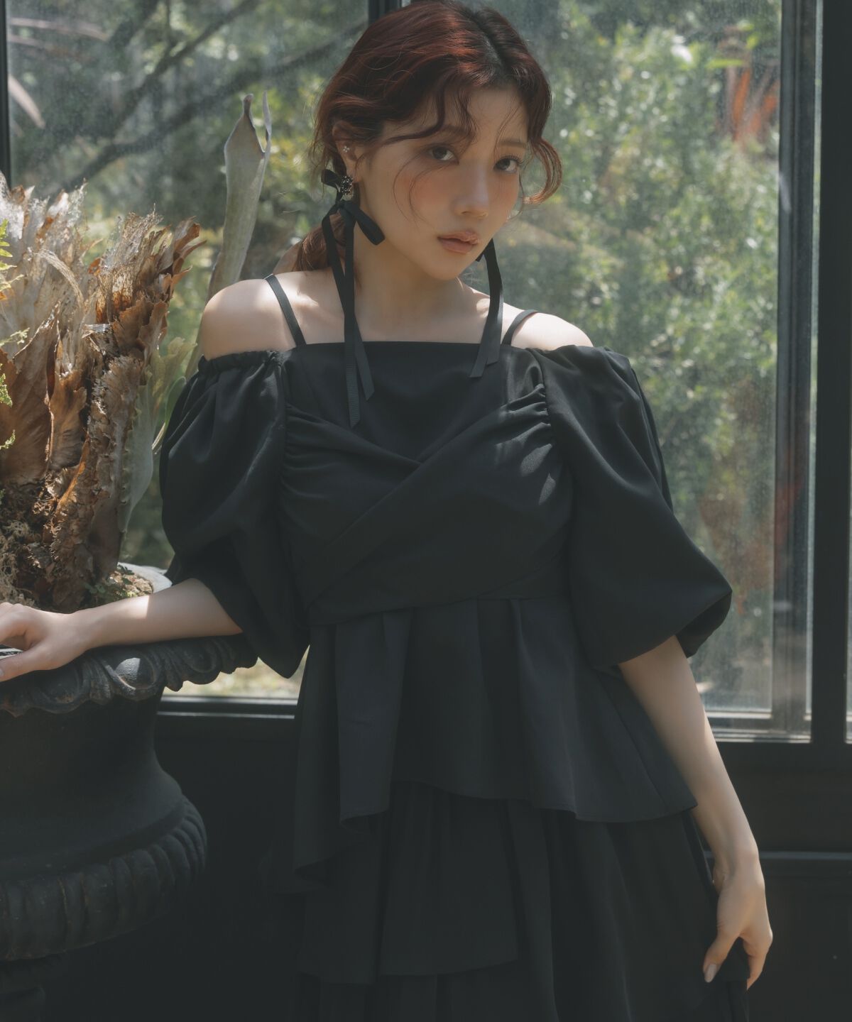 アンドクチュール「バックリボンペプラムブラウス」|シャツ・ブラウス|