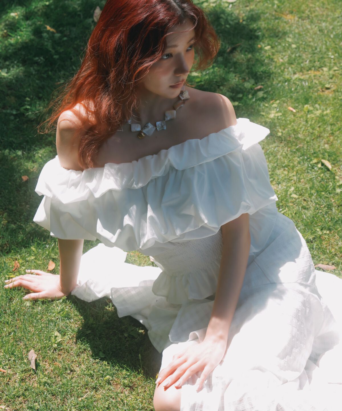 アンドクチュール「レースティアードスカート」|フレア|