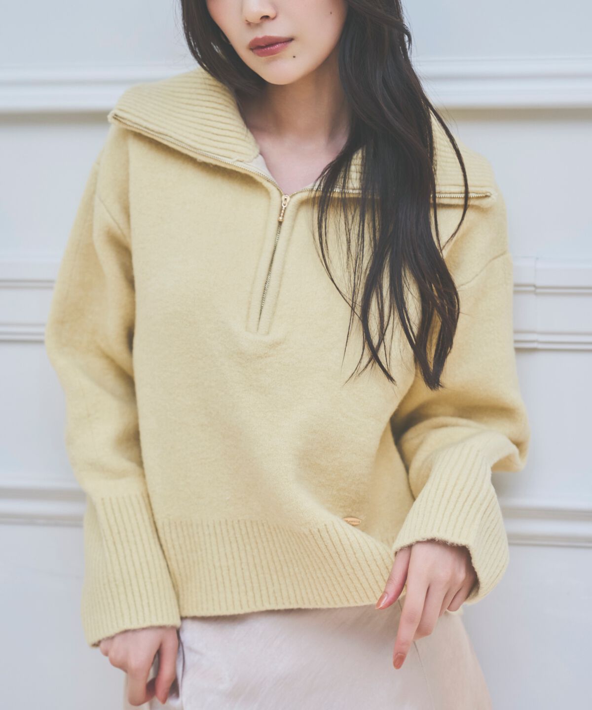 アンドクチュール「ZIPビッグカラープルオーバー」|ニット・セーター|