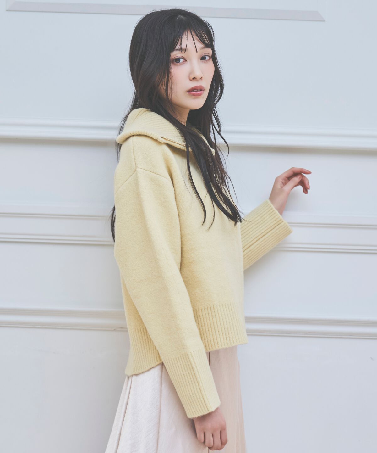 アンドクチュール「ZIPビッグカラープルオーバー」|ニット・セーター|