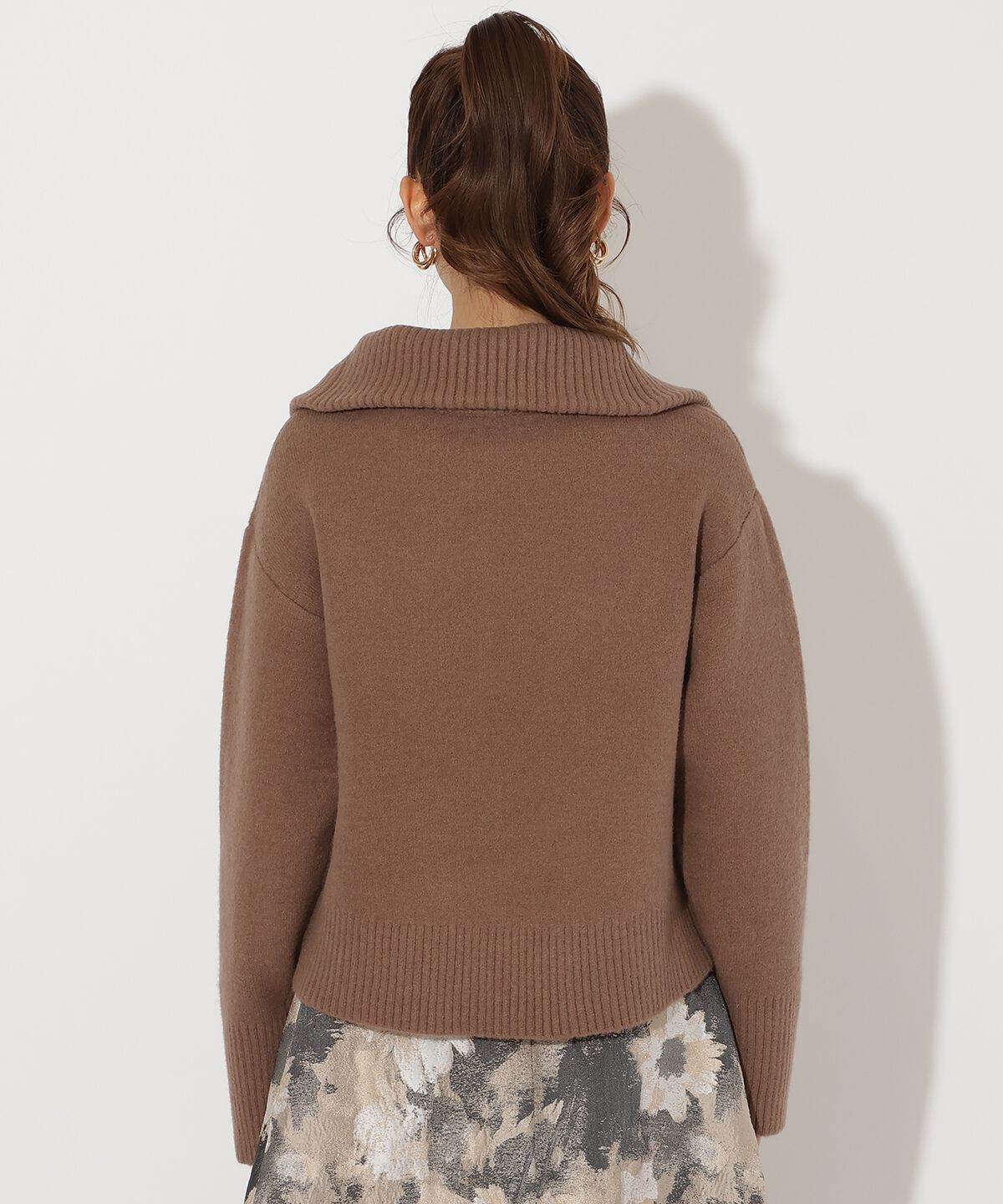 アンドクチュール「ZIPビッグカラープルオーバー」|ニット・セーター|