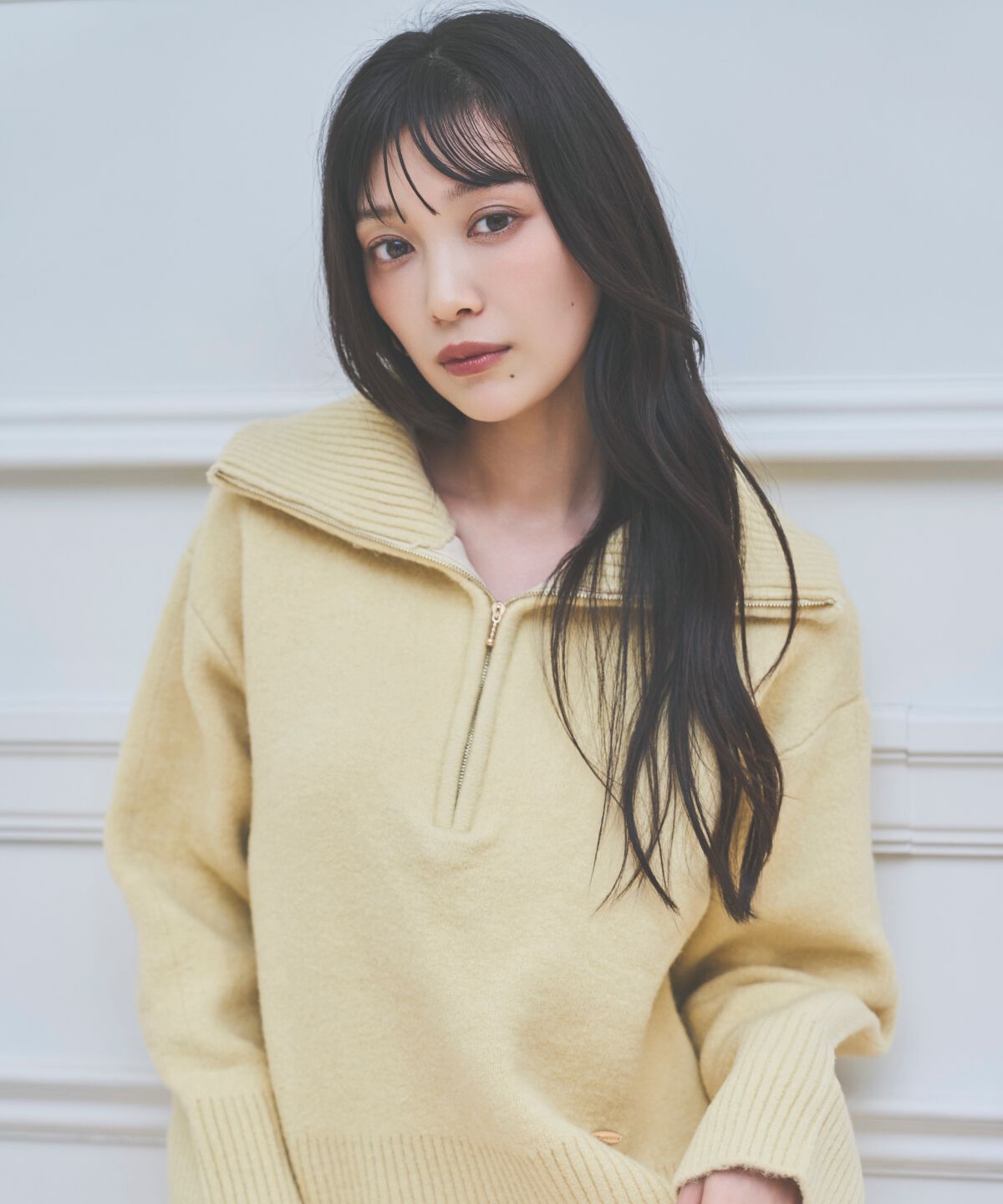 アンドクチュール「ZIPビッグカラープルオーバー」|ニット・セーター|