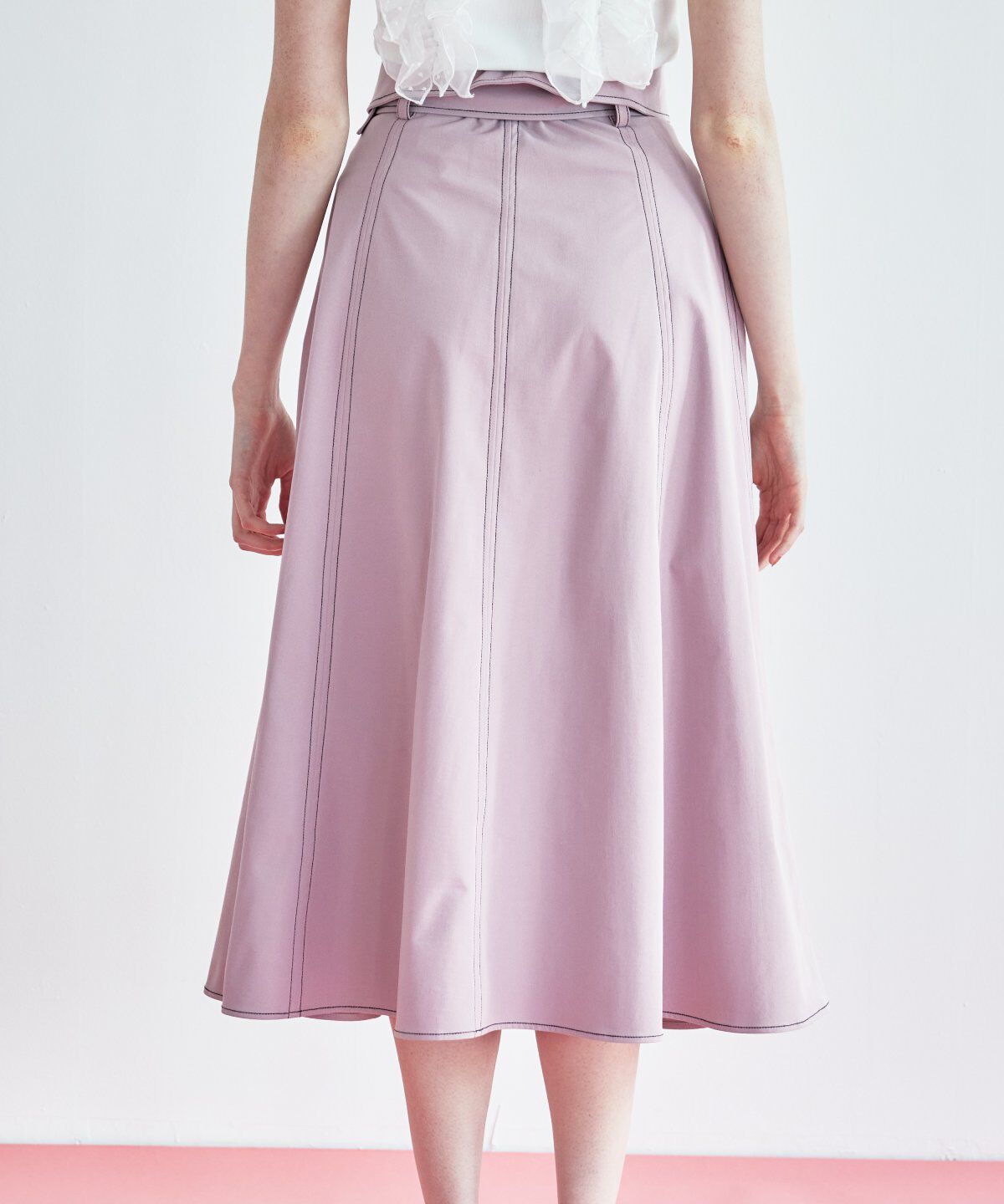 REDYAZEL「ステッチカラーフレアスカート」|フレア|