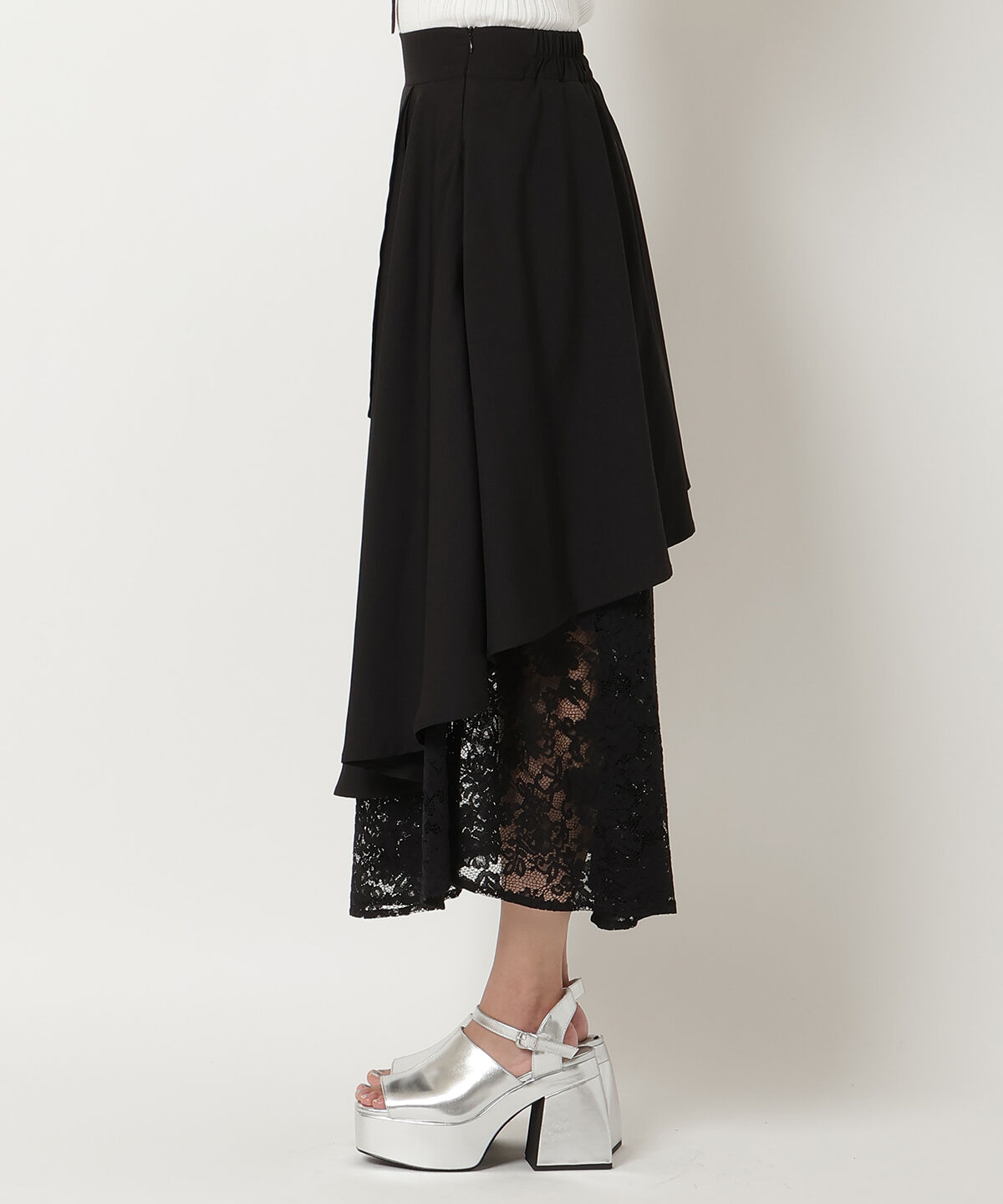 REDYAZEL「レースドッキングスカート」|フレア|