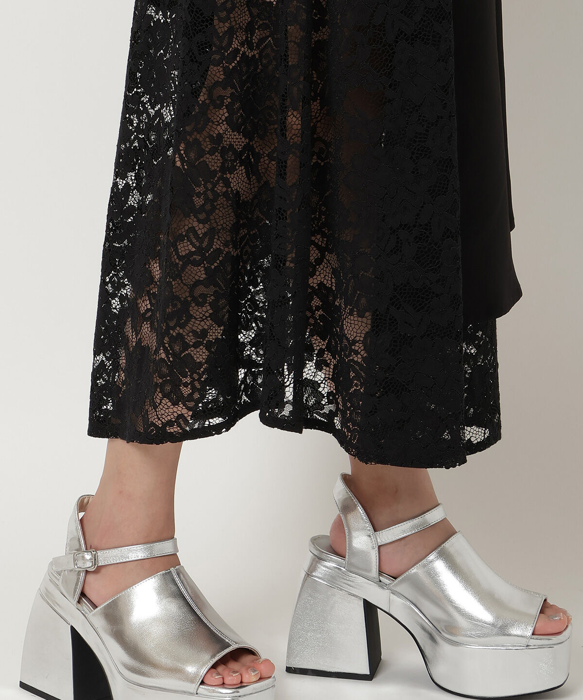 REDYAZEL「レースドッキングスカート」|フレア|