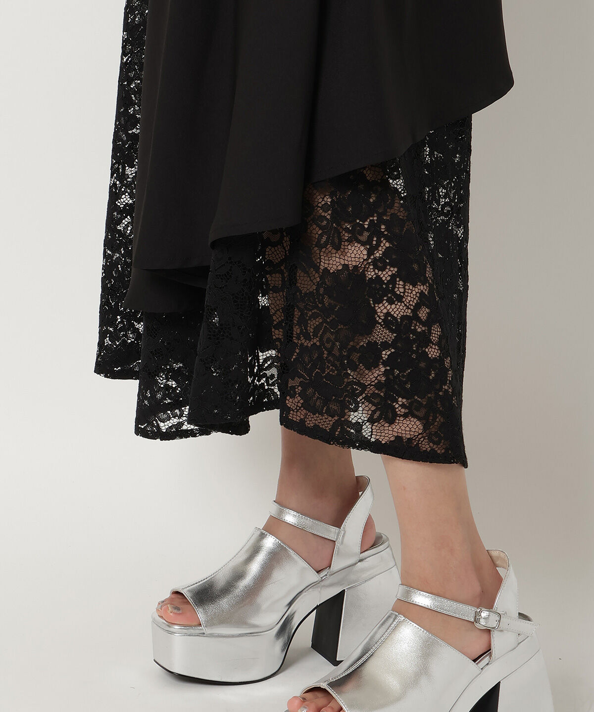 REDYAZEL「レースドッキングスカート」|フレア|