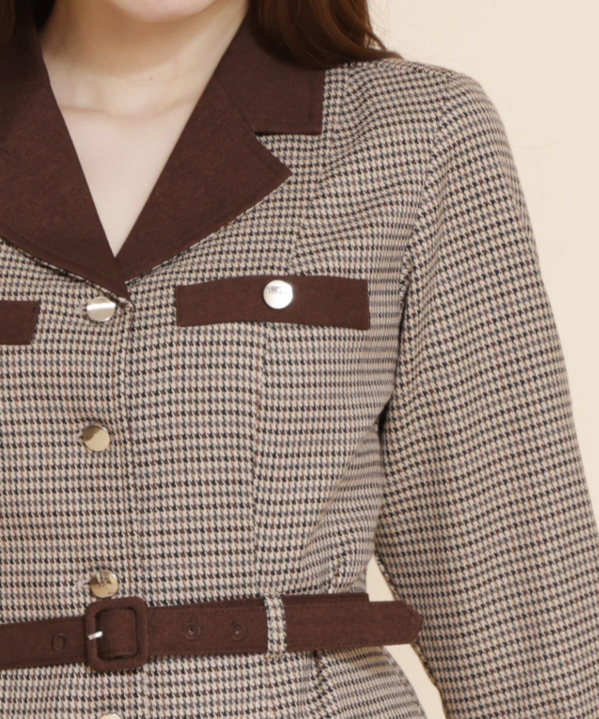 REDYAZEL「チェックバイカラーミニシャツワンピース」|ワンピース|