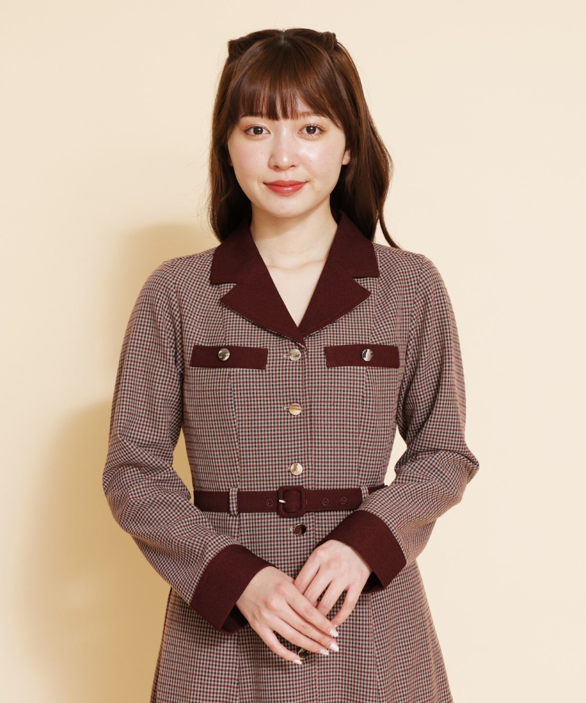 REDYAZEL「チェックバイカラーミニシャツワンピース」|ワンピース|