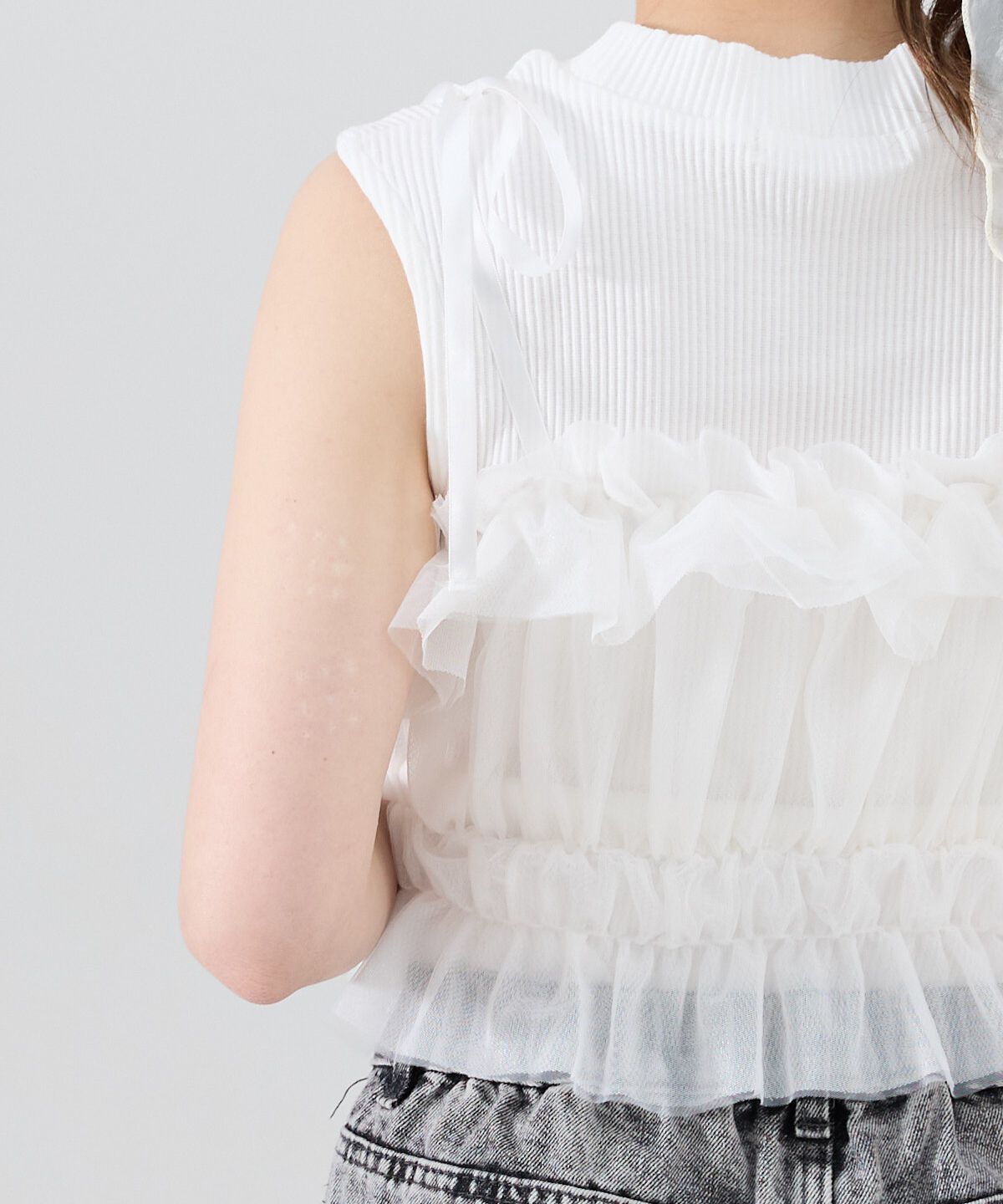 REDYAZEL「チュールビスチェｘノースリカットソー」|Tシャツ・カットソー|