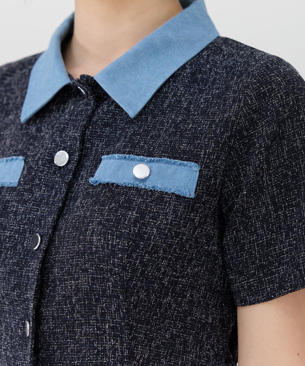 REDYAZEL「サマーツイード襟つきミニワンピース」|ワンピース|