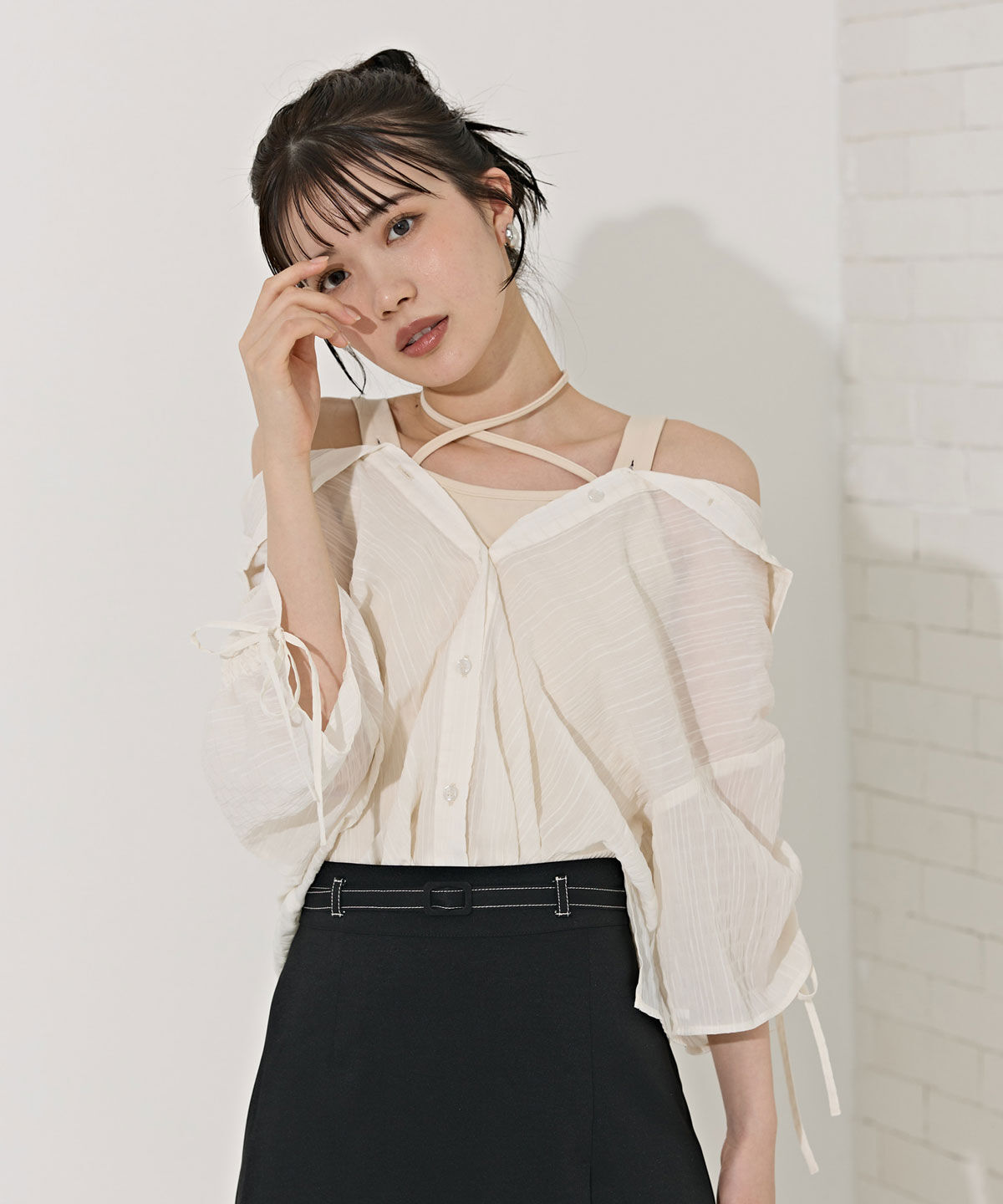 REDYAZEL「マルチWAYビスチェ&times;シアーシャツ」|シャツ・ブラウス|