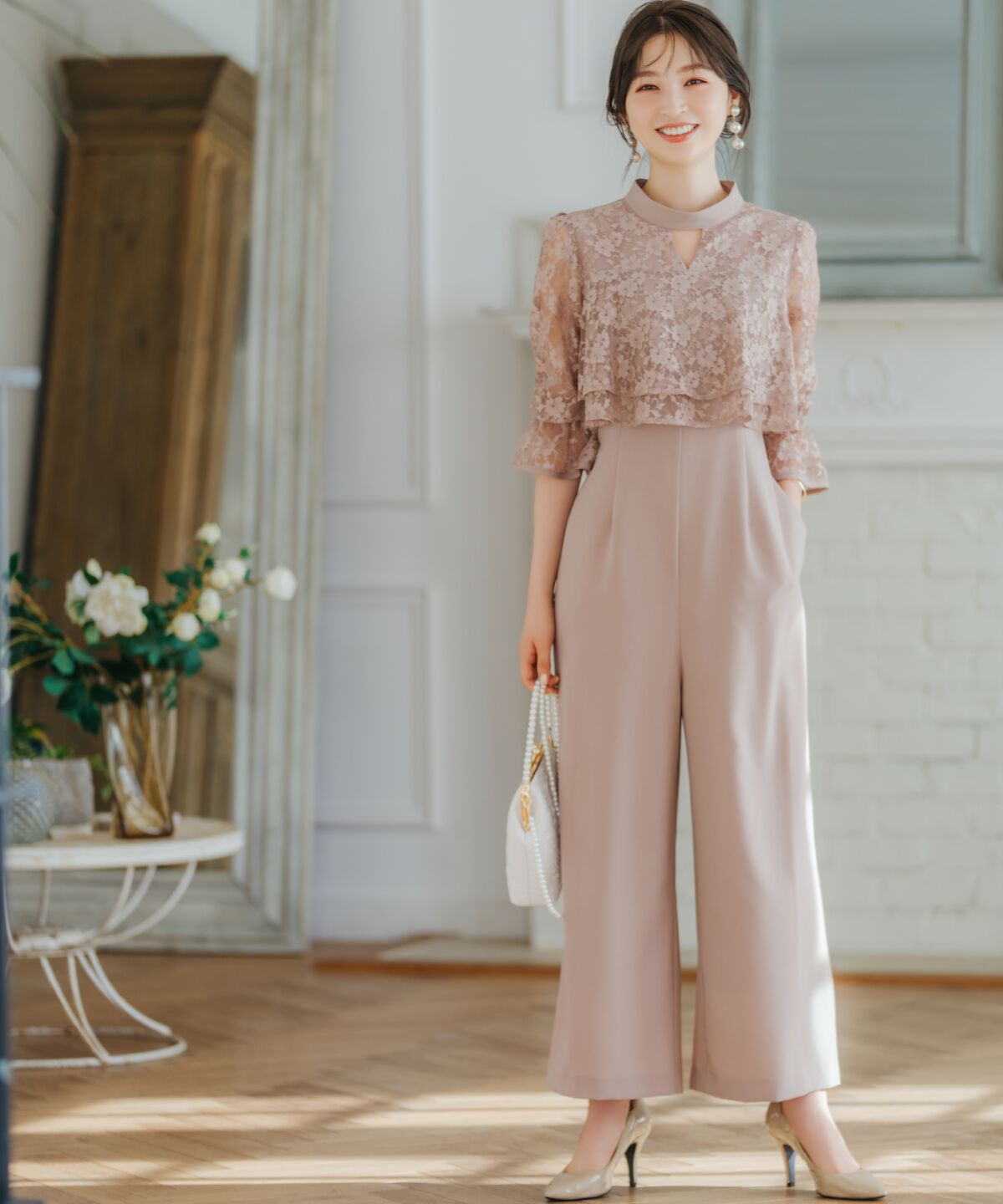 WILLSELECTION「レースレイヤードオールインワン」|ドレス|