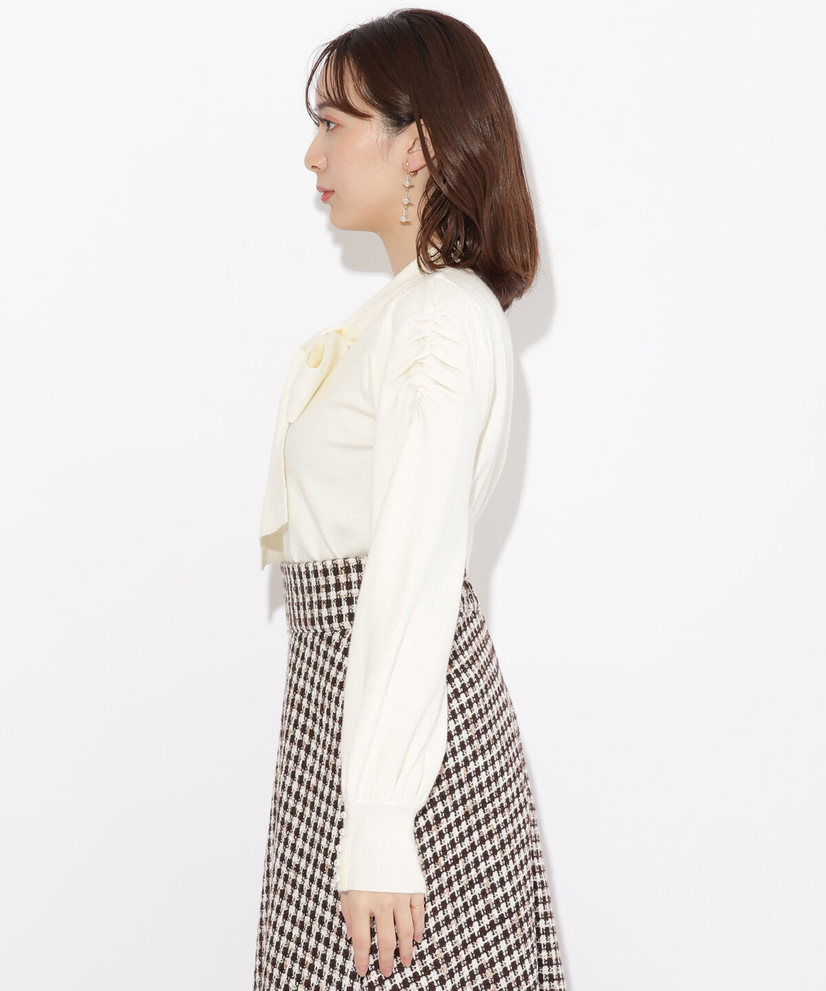 WILLSELECTION「ギャザー袖ボウタイプルオーバー」|ニット・セーター|