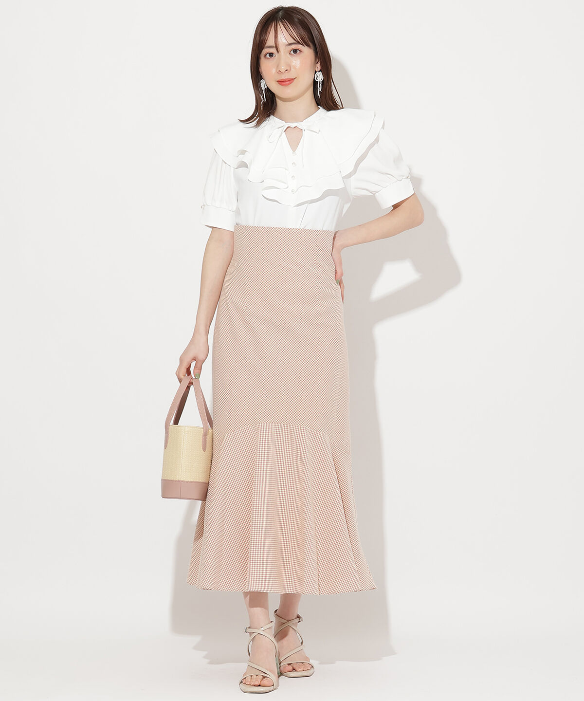 WILLSELECTION「ボリュームマーメイドチェックスカート」|フレア|