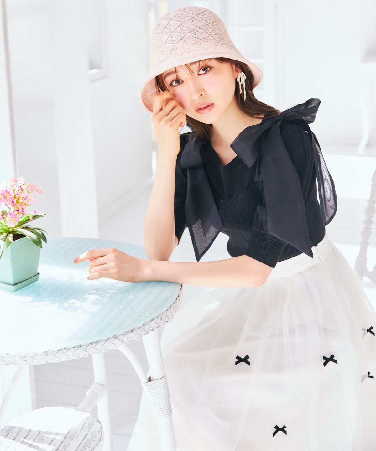 WILLSELECTION「リボンデザインチュールスカート」|フレア|