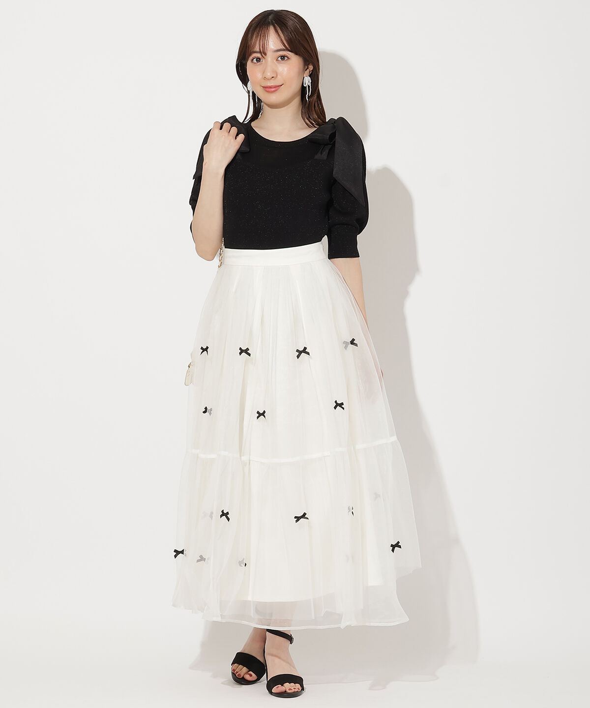 WILLSELECTION「リボンデザインチュールスカート」|フレア|