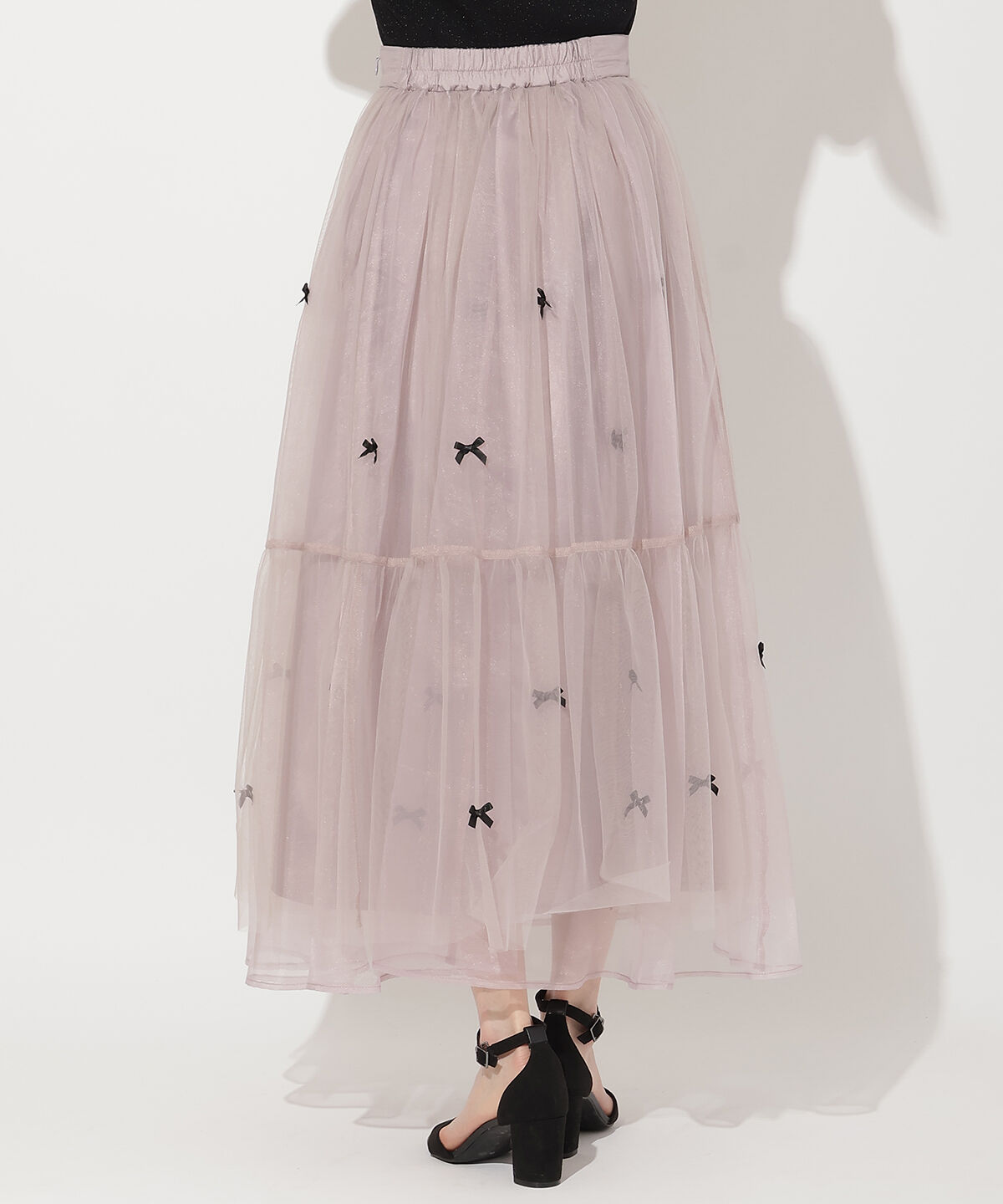 WILLSELECTION「リボンデザインチュールスカート」|フレア|