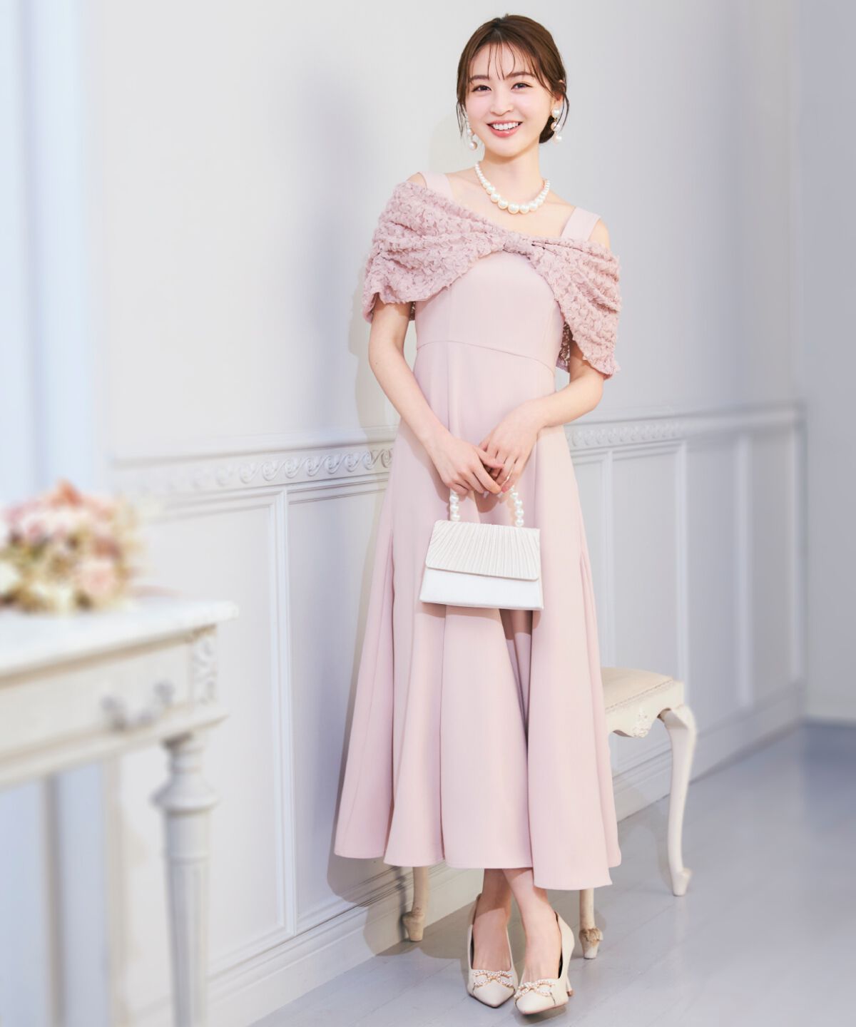 WILLSELECTION「リボンオフショルドレス」|ドレス|