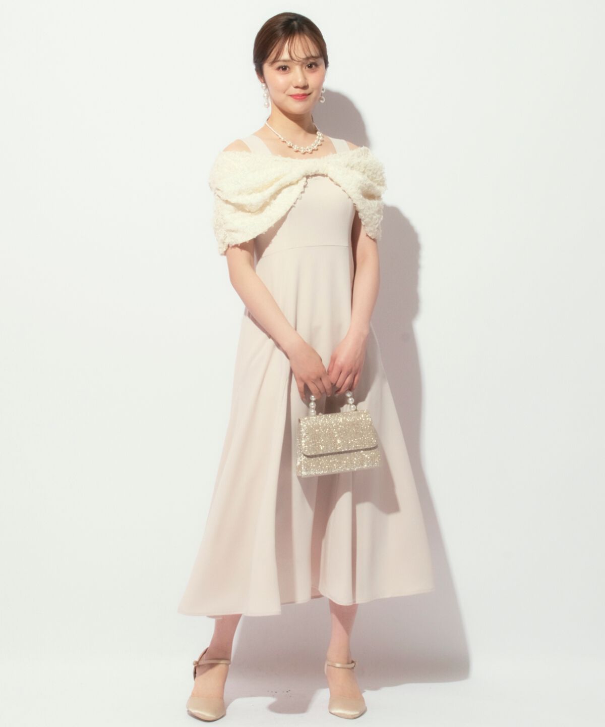 WILLSELECTION「リボンオフショルドレス」|ドレス|