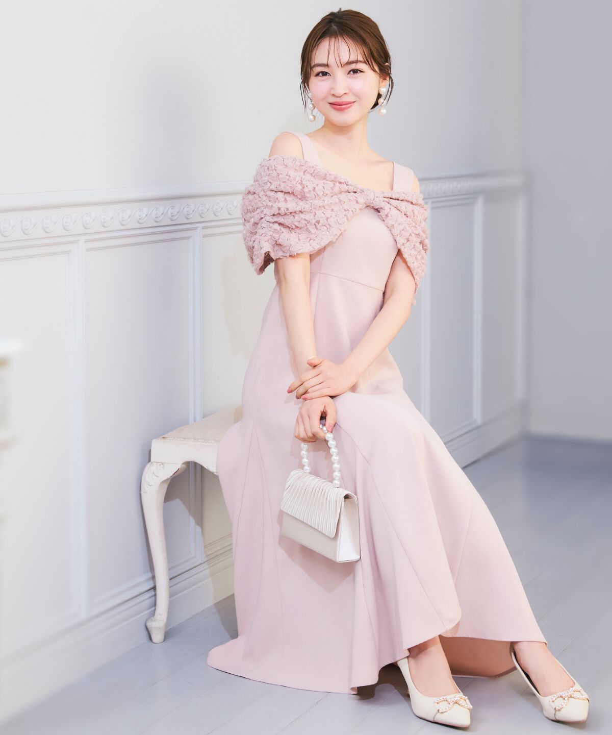 WILLSELECTION「リボンオフショルドレス」|ドレス|