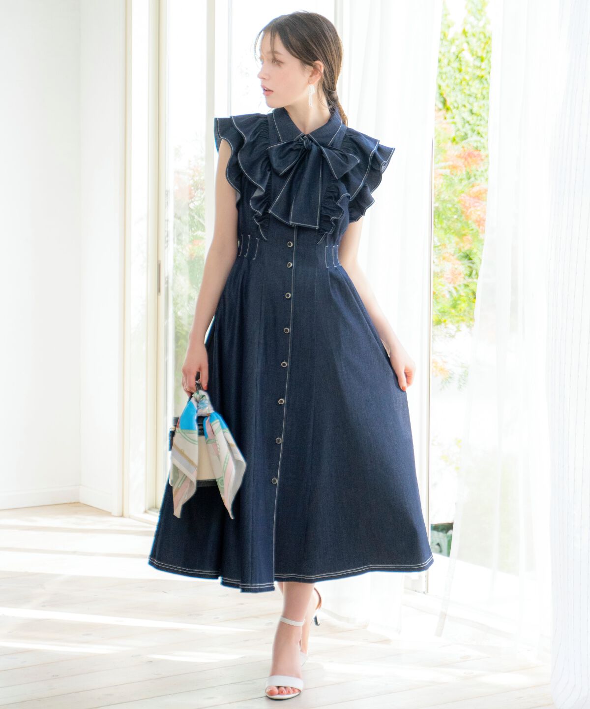 WILLSELECTION「リボンタイタックウエストシャツワンピース」|ワンピース|
