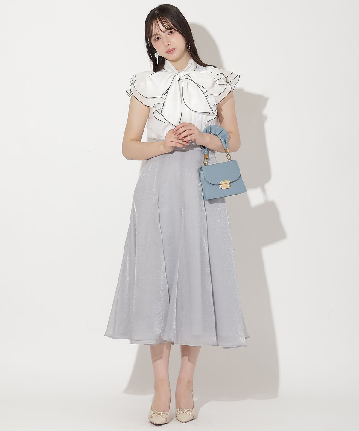 WILLSELECTION「シャイニーフレアスカート」|フレア|