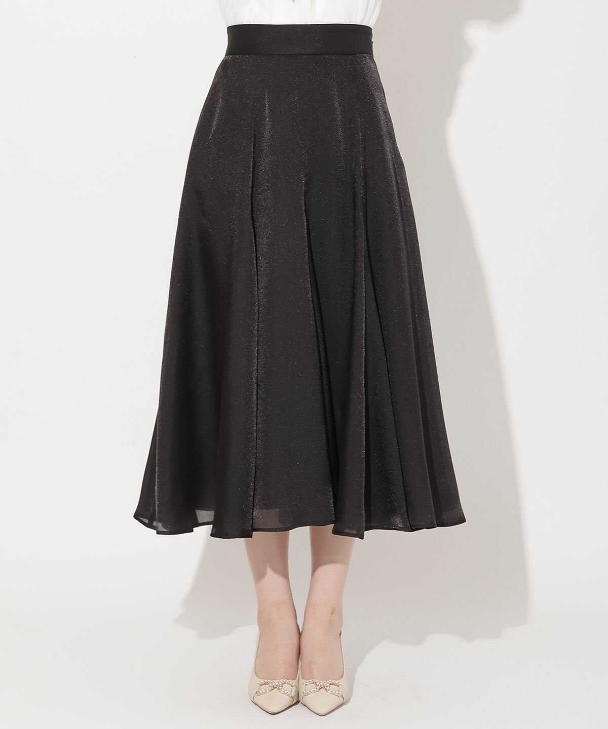 WILLSELECTION「シャイニーフレアスカート」|フレア|