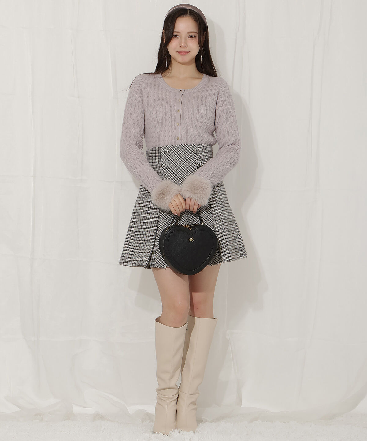 WILLSELECTION「ファーカフスケーブルカーディガン」|カーディガン|