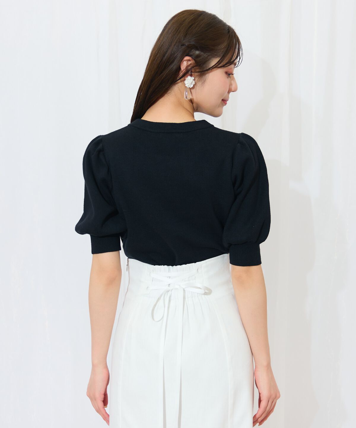 WILLSELECTION「ビジュー＆リボンパーツニットプルオーバー」|ニット・セーター|