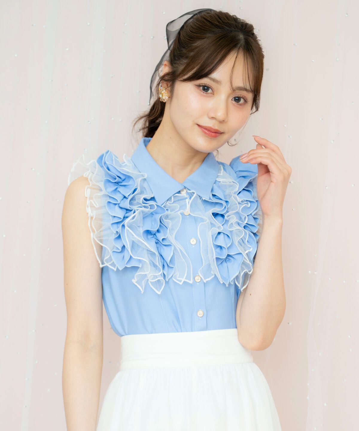 WILLSELECTION「チュールフリルブラウス」|シャツ・ブラウス|