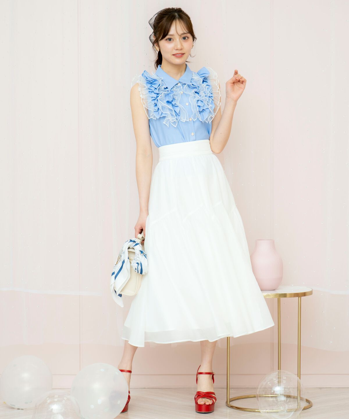 WILLSELECTION「チュールフリルブラウス」|シャツ・ブラウス|