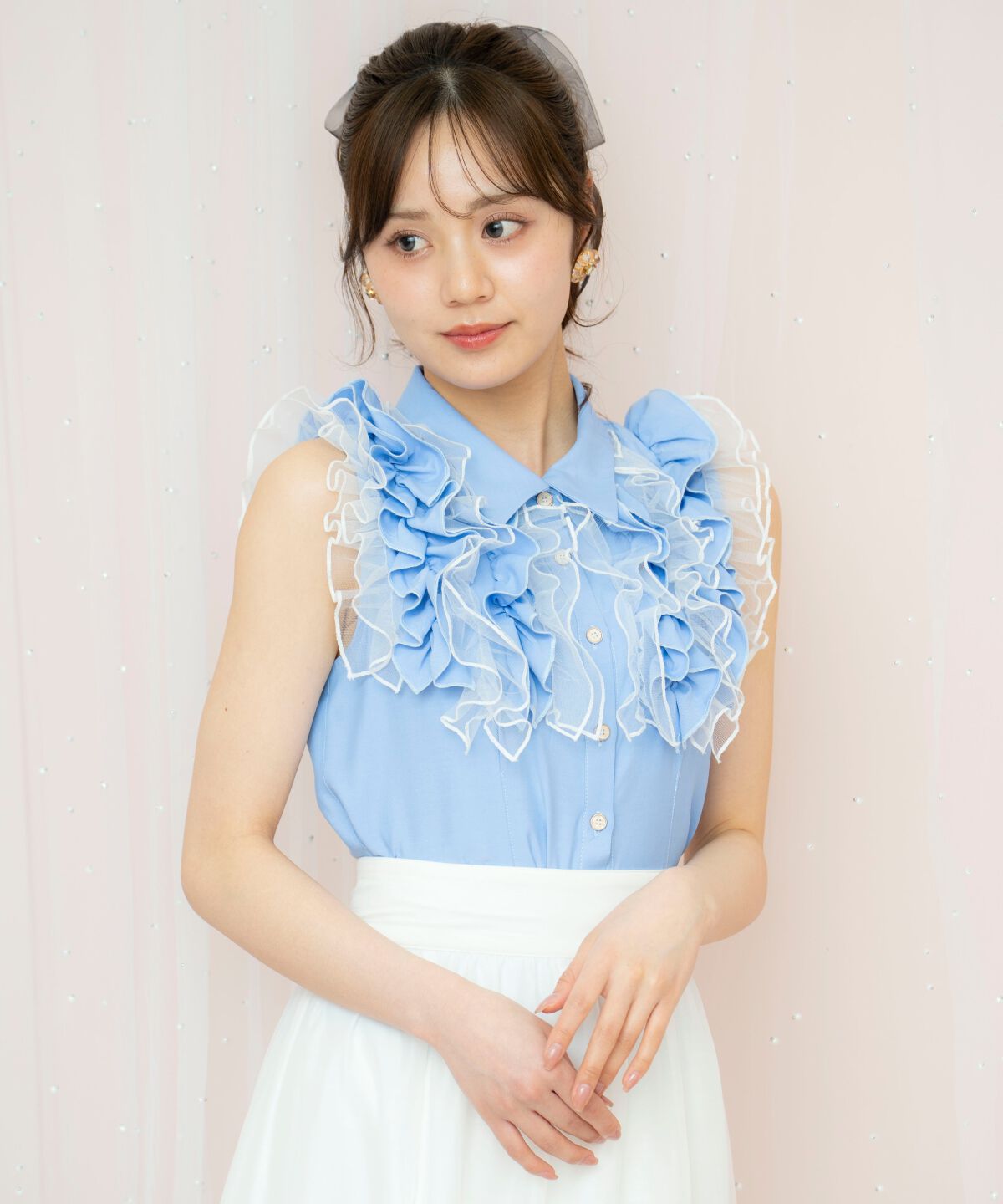 WILLSELECTION「チュールフリルブラウス」|シャツ・ブラウス|