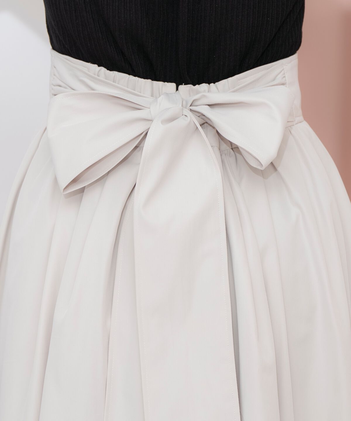 WILLSELECTION「バックリボンパールギャザースカート」|フレア|