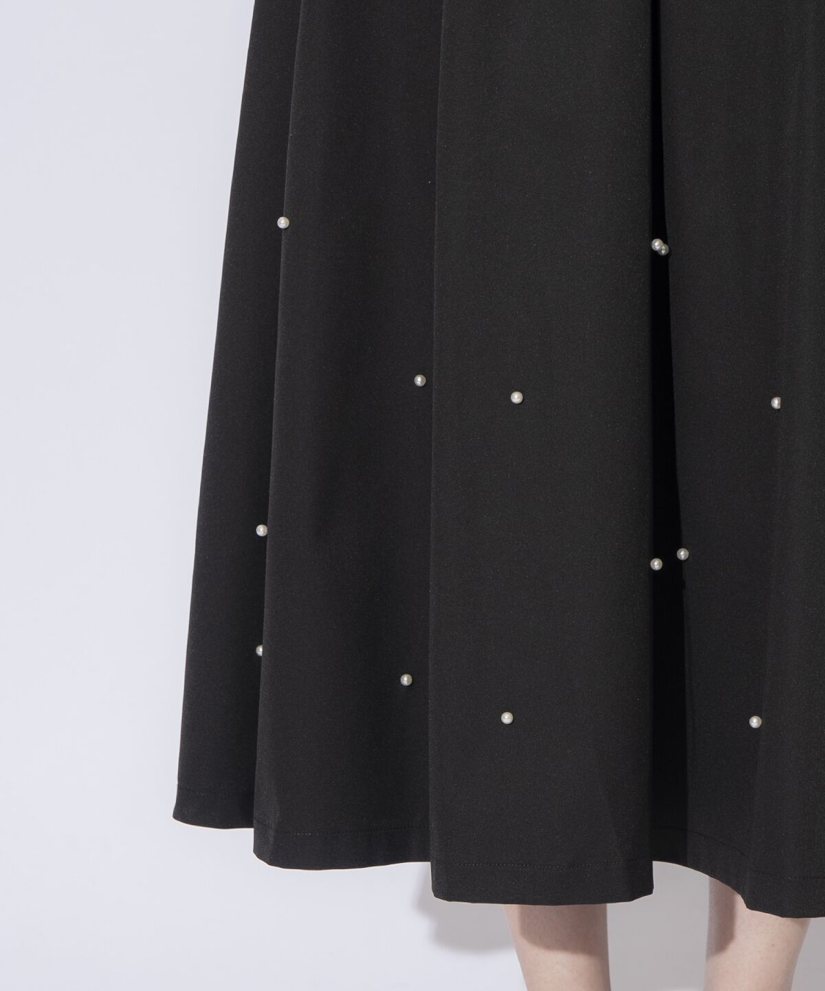 WILLSELECTION「バックリボンパールギャザースカート」|フレア|