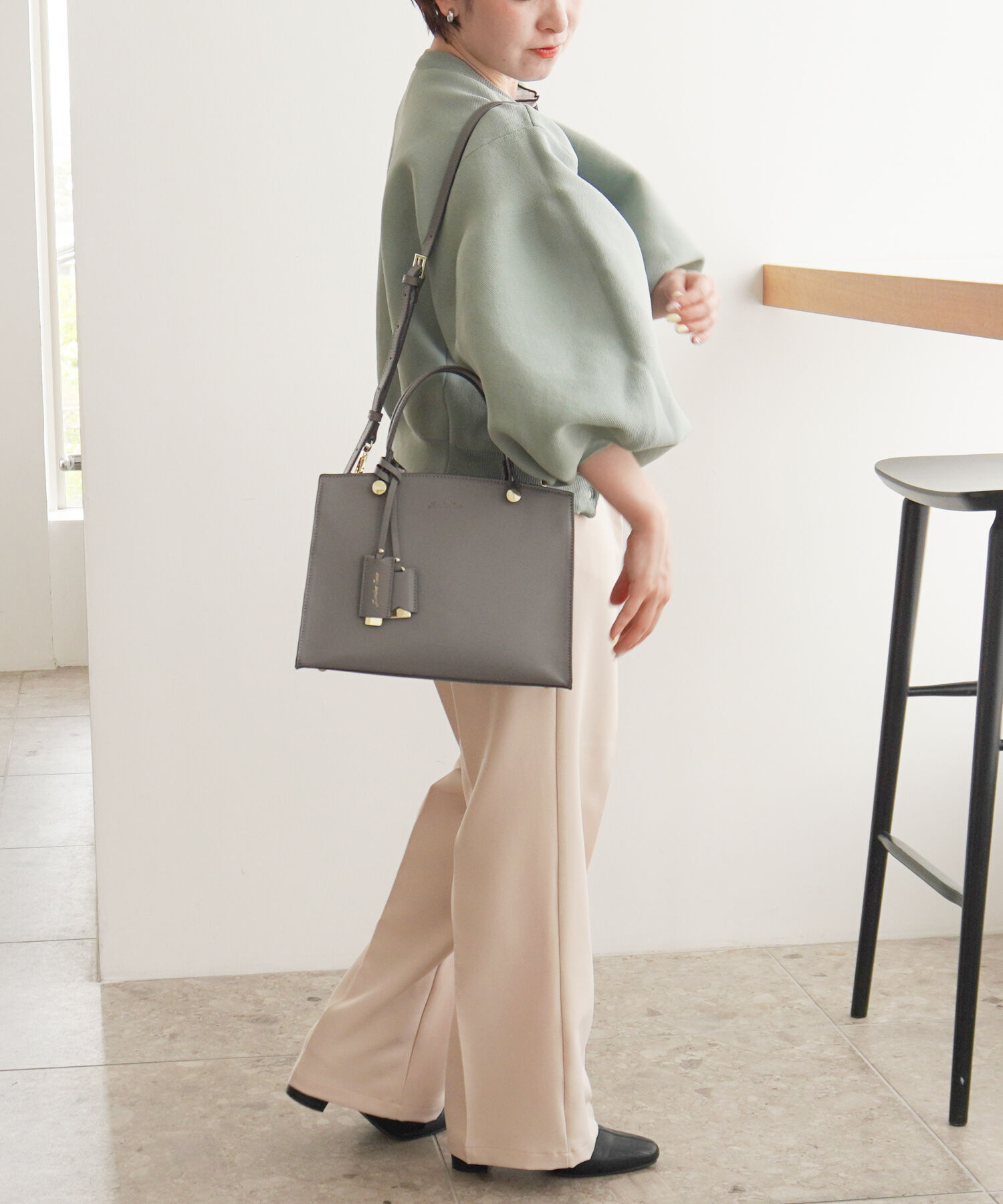 Jewelna Rose「ジュエルナローズ |ターミー ハンドバッグ トート ミドルサイズ コンパクト  10757」|トートバッグ|