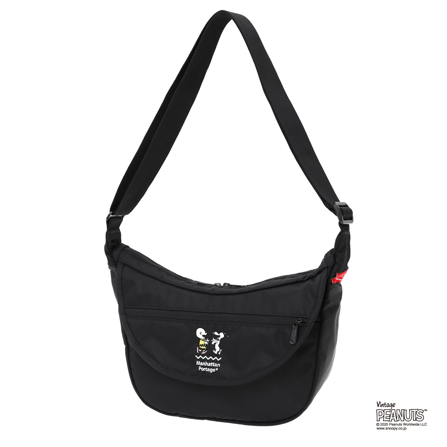 Manhattan Portage「DUET SHOULDER BAG FZP MGNT FLIGHT NYLON BACKING PEANUTS 25」|ショルダー・メッセンジャー|BLK