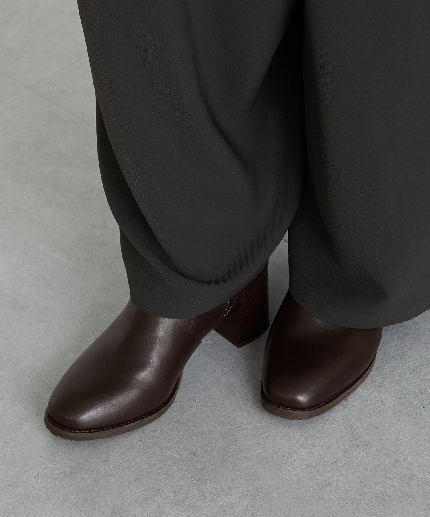 ORiental TRaffic「【 美脚 】 チャンキー ヒール ミドル ブーツ/31408 ヒール6ｃｍ 太ヒール 定番人気」|ショートブーツ|