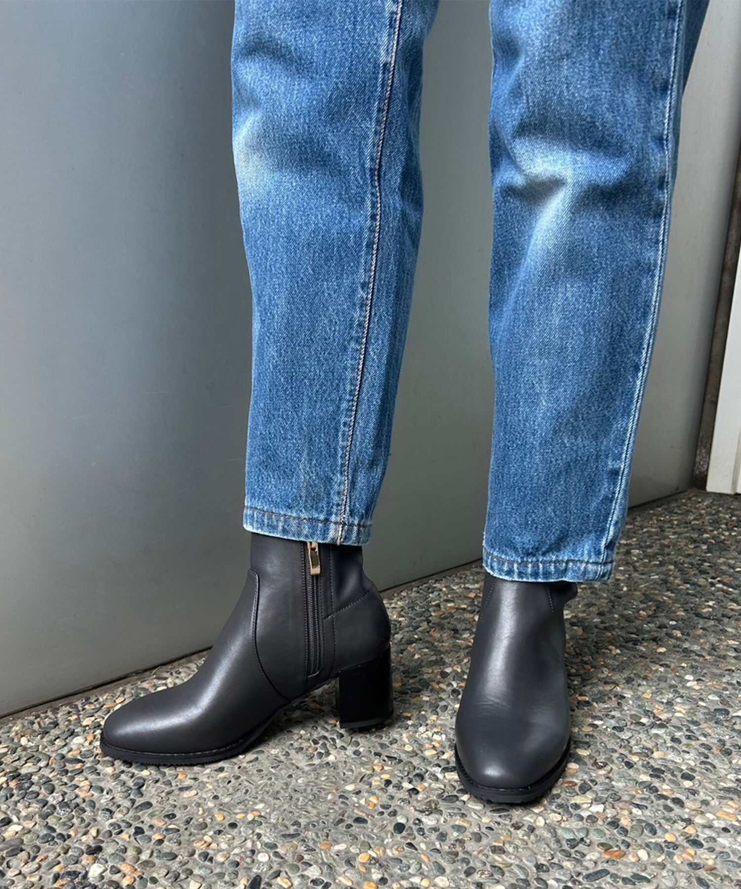 ORiental TRaffic「【 美脚 】 チャンキー ヒール ミドル ブーツ/31408 ヒール6ｃｍ 太ヒール 定番人気」|ショートブーツ|