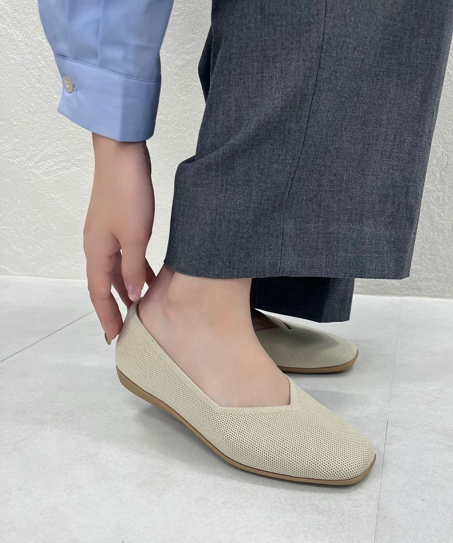 ORiental TRaffic「【洗濯OK】 ニットパンプス /R-3215 軽量 フラット ニット 通気性 柔らかい」|パンプス|