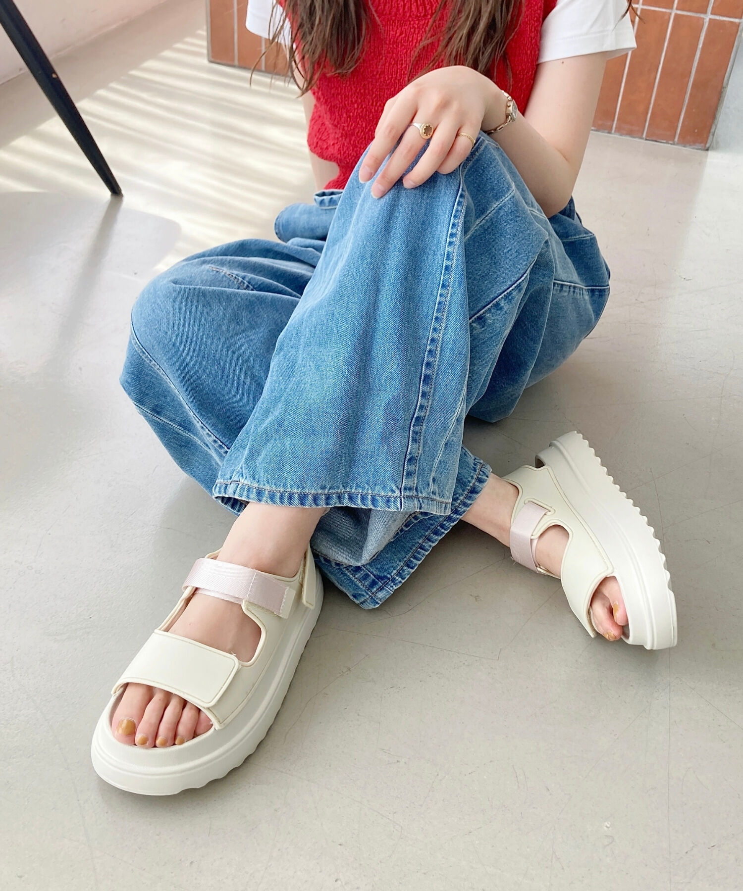 ORiental TRaffic「【リカバリーサンダル】ベルクロ EVAサンダル /OT3228 軽量 サンダル 人気 厚底」|サンダル|