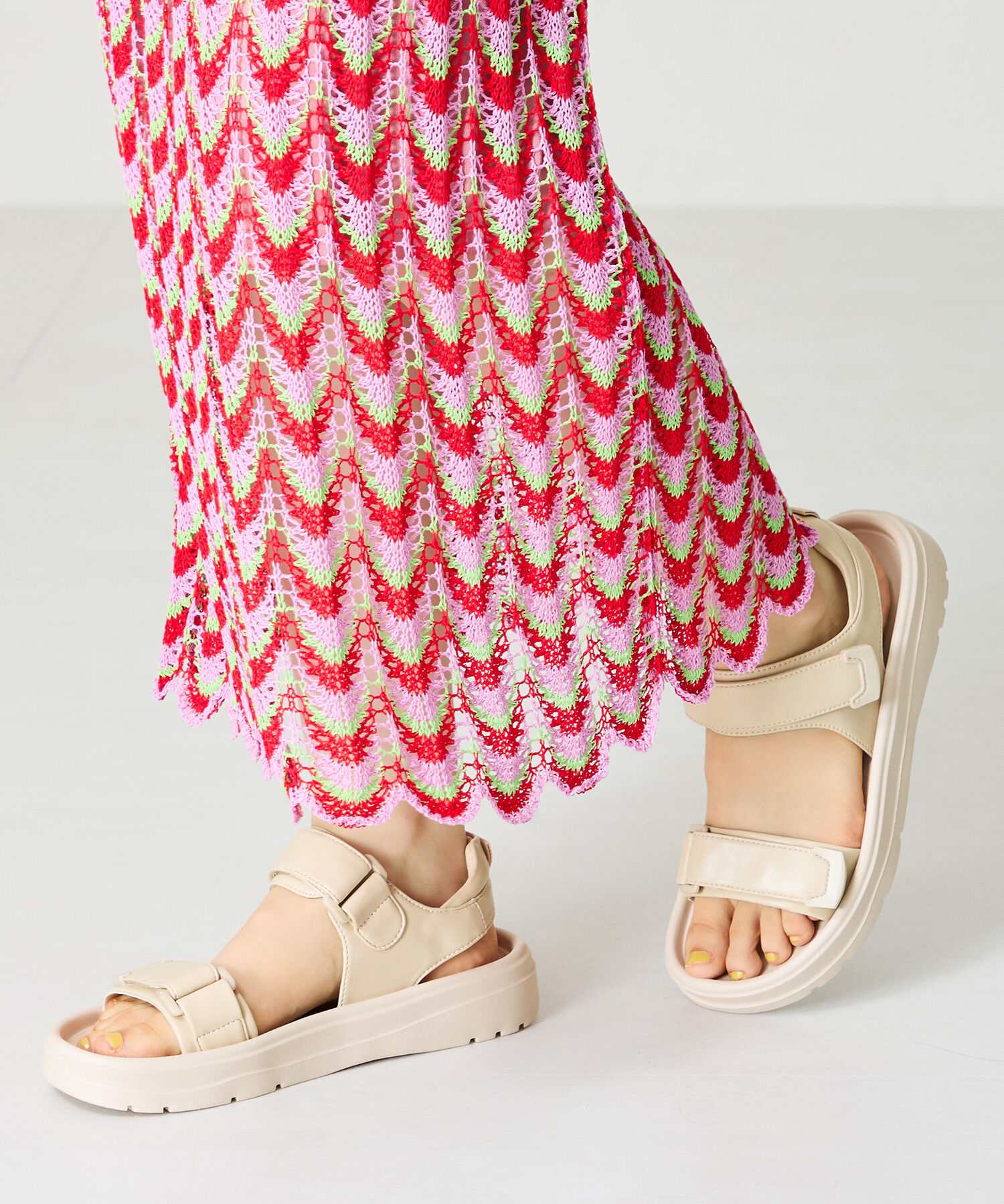 ORiental TRaffic「【Fit meサンダル】ダブルベルト サンダル /51227 軽い 柔らかい フラット」|サンダル|