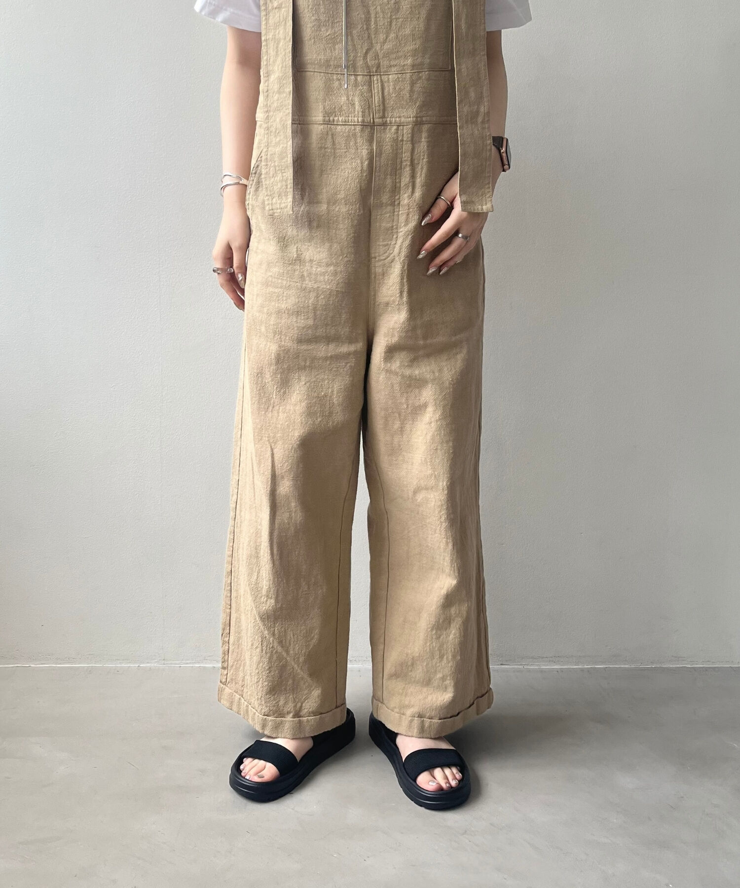 ORiental TRaffic「【Fit meサンダル】ニットダブルベルトサンダル/55208 サンダル 人気 WEB限定 ニット 軽い」|サンダル|