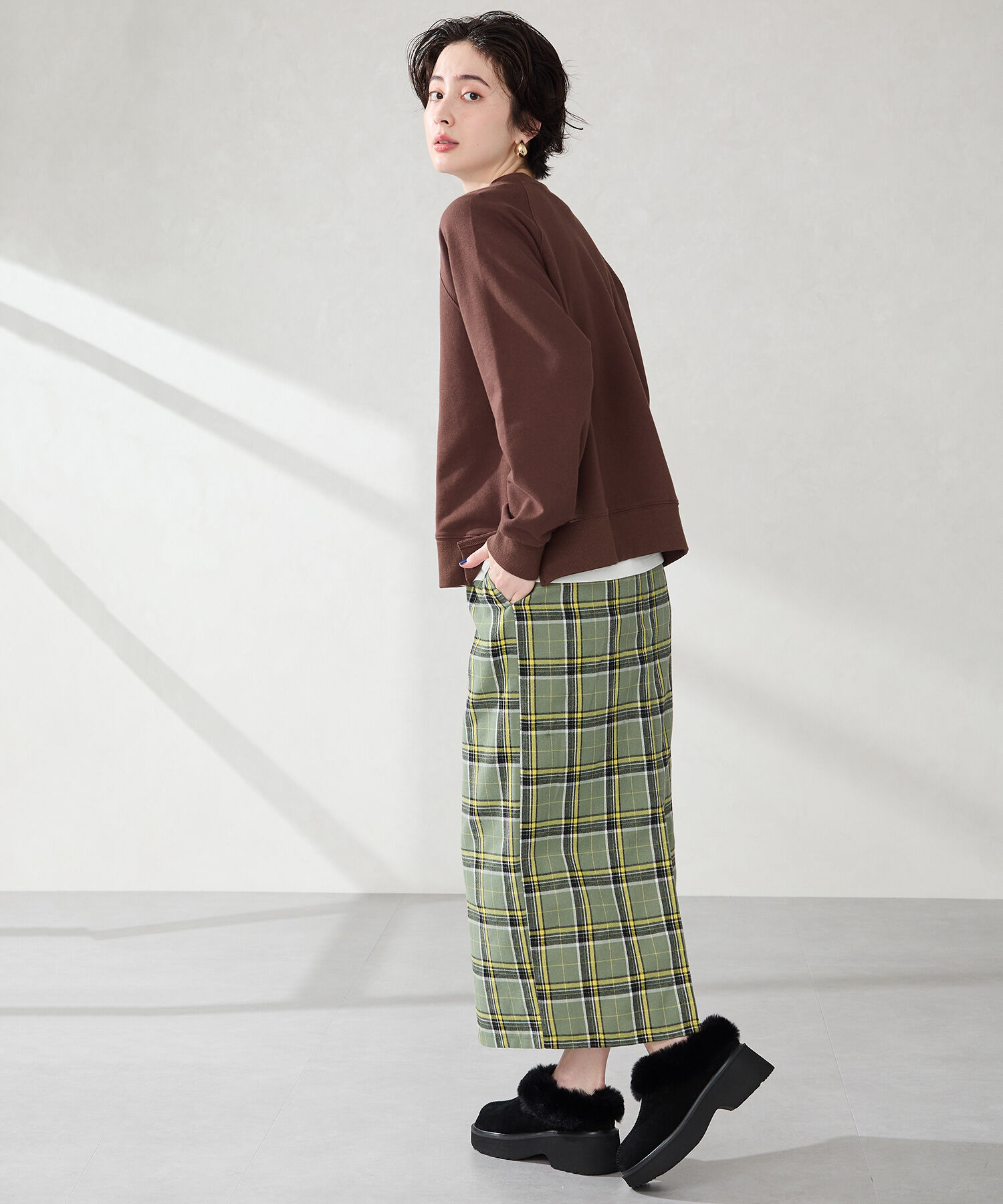 ORiental TRaffic「●2025秋冬新作●【 厚底 ・ 美脚 】 ムートン サボ /51325 ファー レオパード 防寒 」|サンダル|