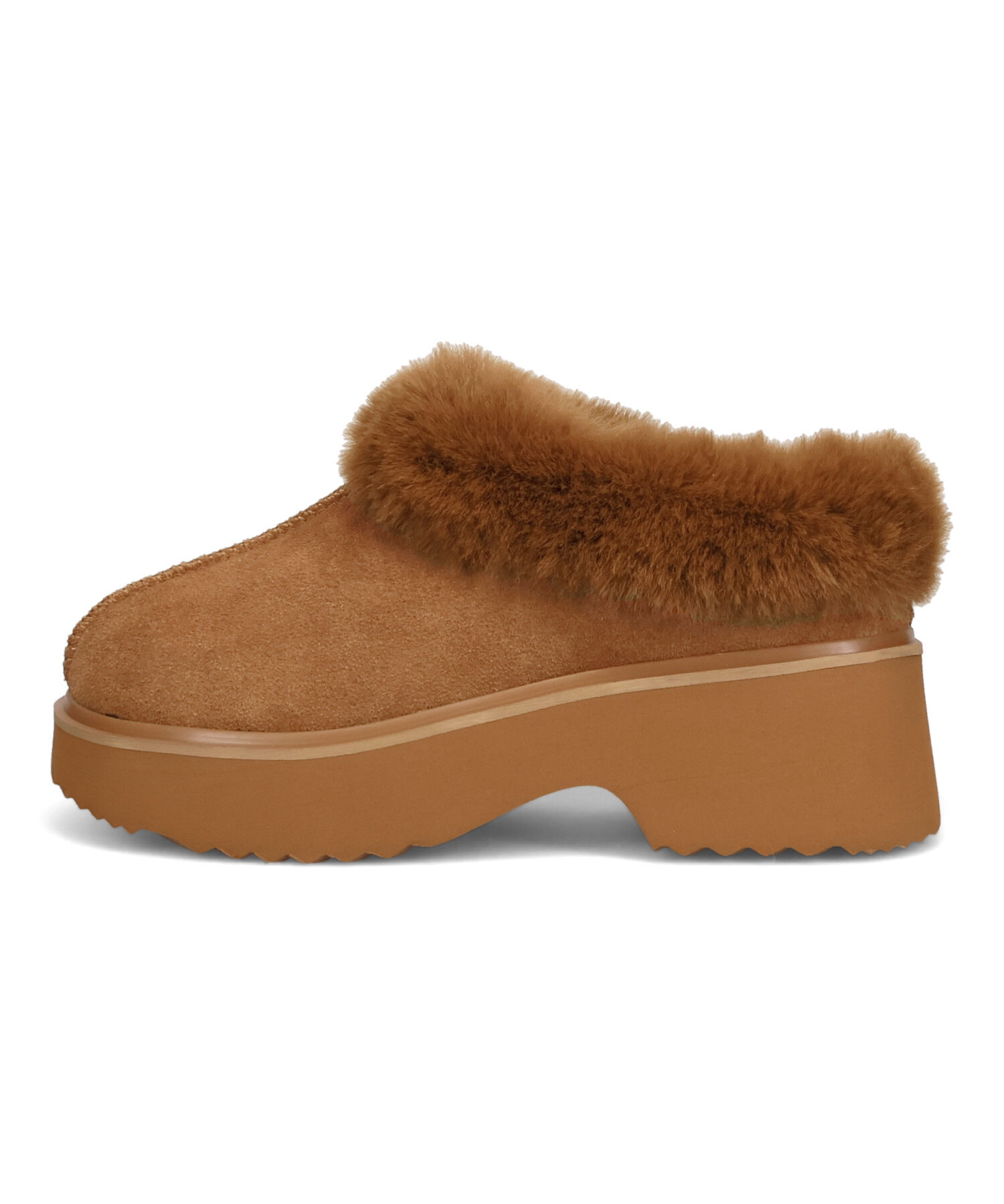 ORiental TRaffic「●2025秋冬新作●【 厚底 ・ 美脚 】 ムートン サボ /51325 ファー レオパード 防寒 」|サンダル|