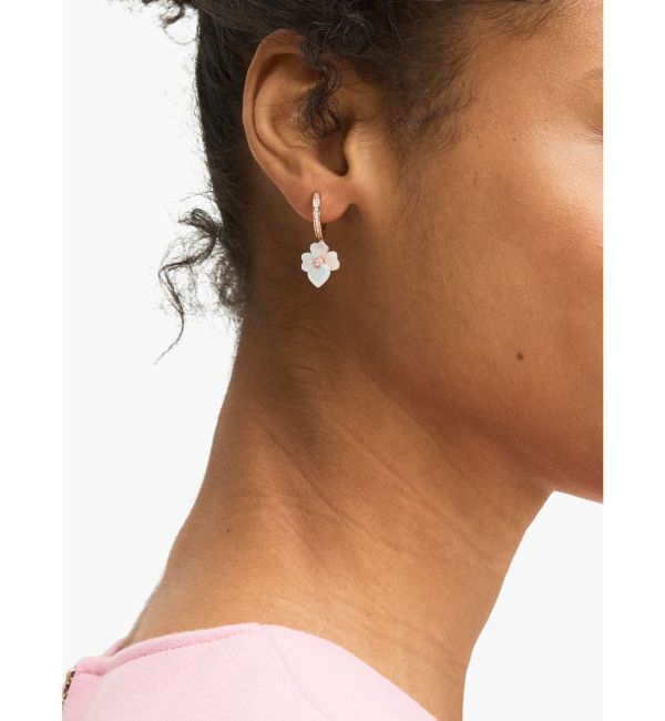 kate spade new york「プレシャス パンジー パヴェ ドロップ ハギー」|ピアス|