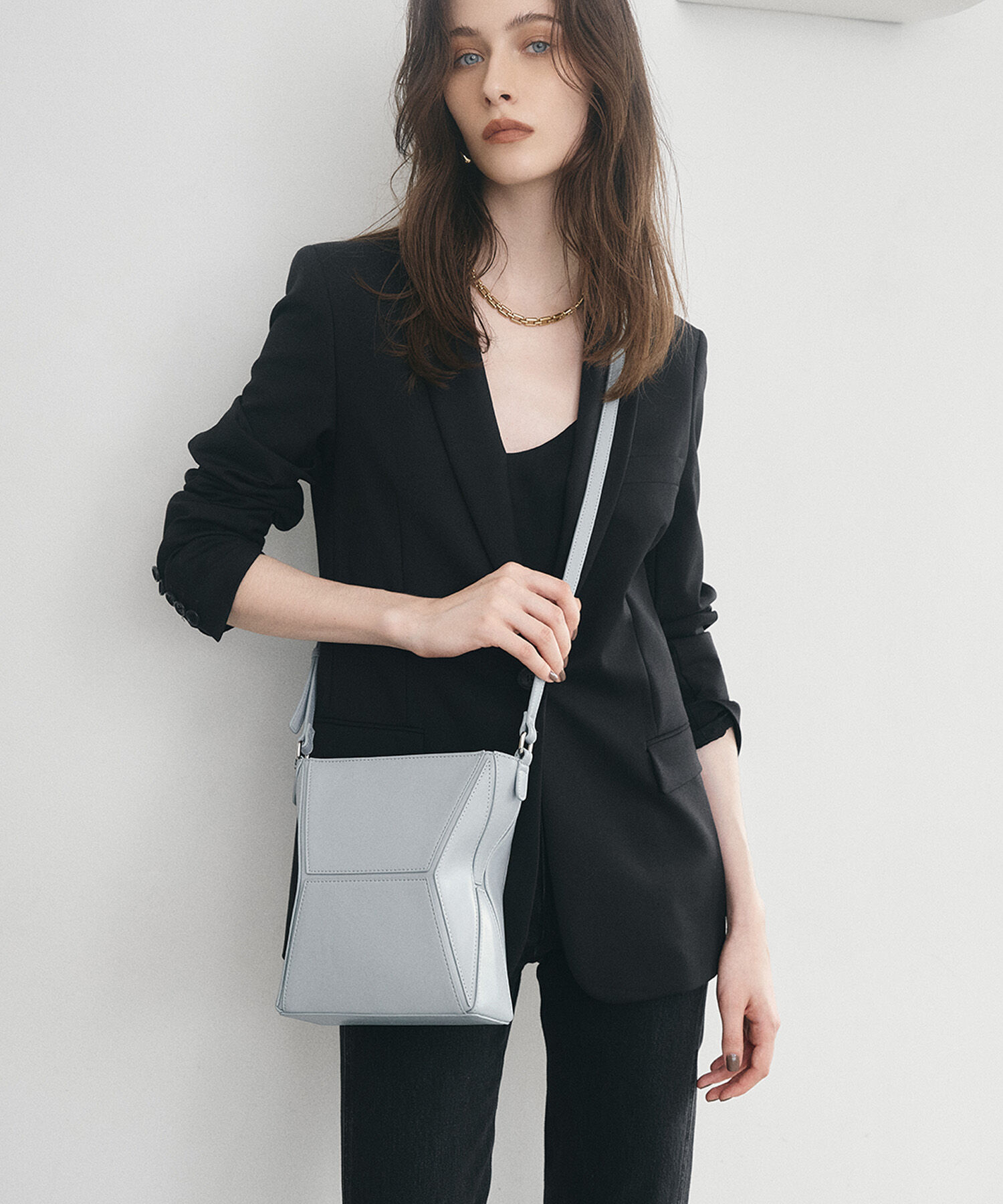 TOPKAPI TREASURE「【TREASURE TOPKAPI】 ジオメトリック ショルダーバッグ」|ショルダー・メッセンジャー|ペールブルー