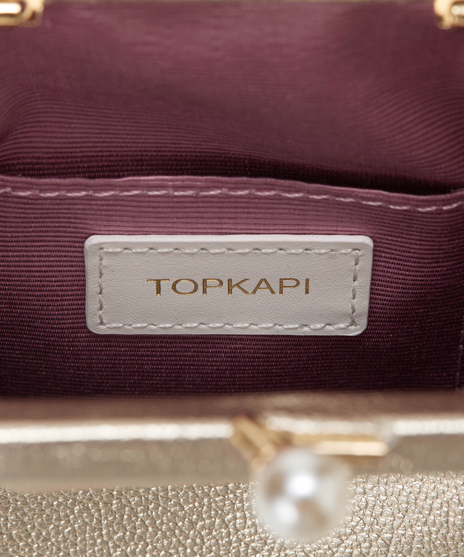 TOPKAPI 「【TOPKAPI】シュリンクレザー パール チェーン ショルダー バッグ / スマホショルダー」|モバイルケース|