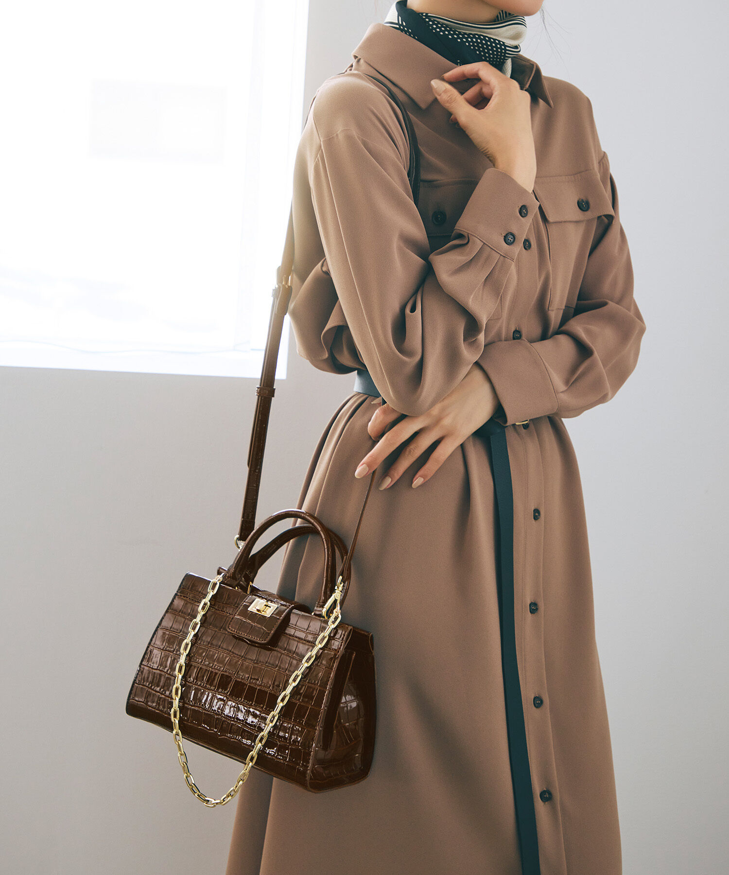 TOPKAPI TREASURE「【TREASURE TOPKAPI】クロコ エナメル 2way ハンドバッグ」|トートバッグ|