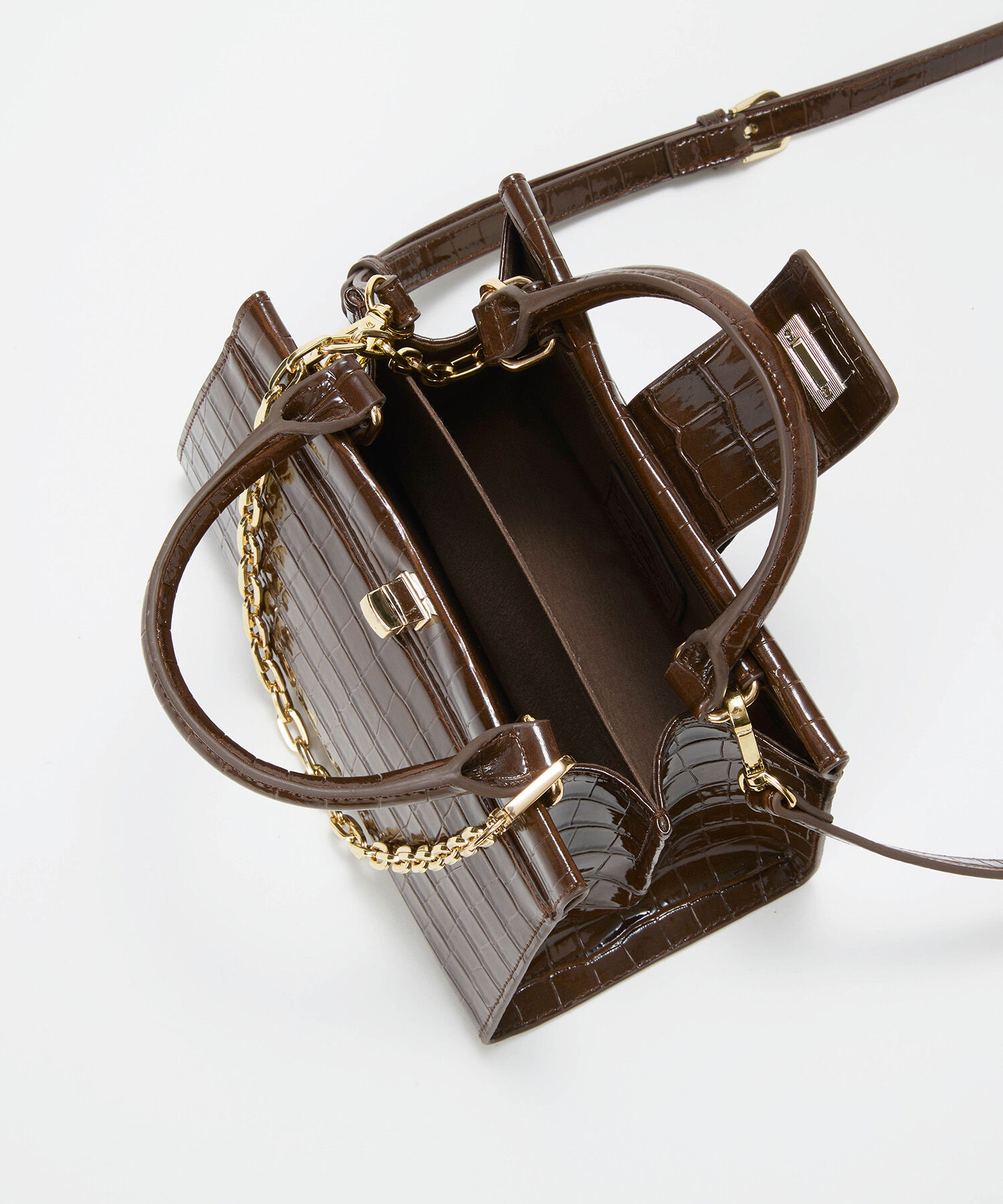 TOPKAPI TREASURE「【TREASURE TOPKAPI】クロコ エナメル 2way ハンドバッグ」|トートバッグ|