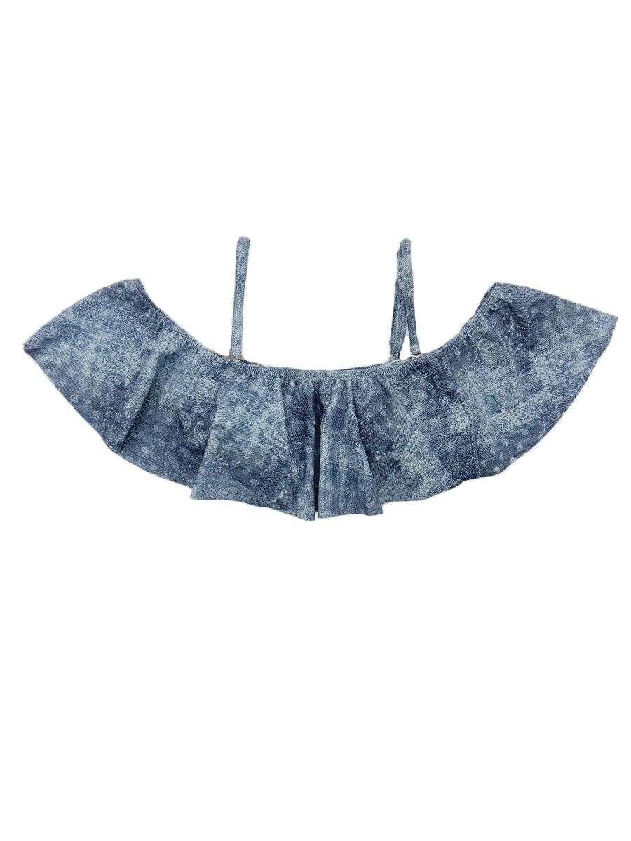 PEAK&PINE「デニムプリントオフショルダービキニ」|ビキニ|